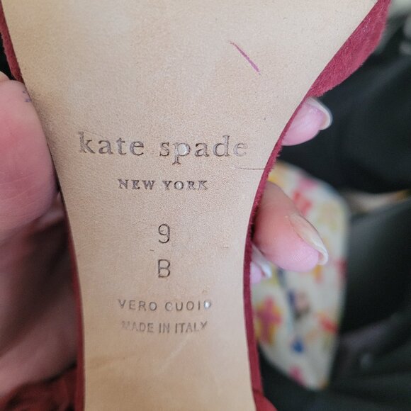 Like New Kate Spade Inga Red Suede Fringe Stiletto Sandals - Picture 8 of 8